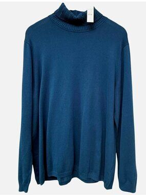 Talbots Outlet Turtleneck Sweater Plus Size 2X Teal Blue Cotton Knit NWT